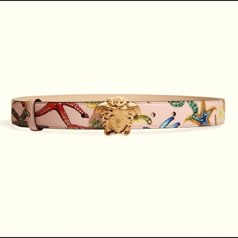 Versace La Medusa Tresor de la Mer Printed Belt